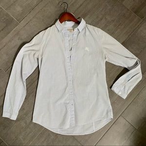 Burberry Brit M pinstripe button down casual shirt top women office S 4 6
